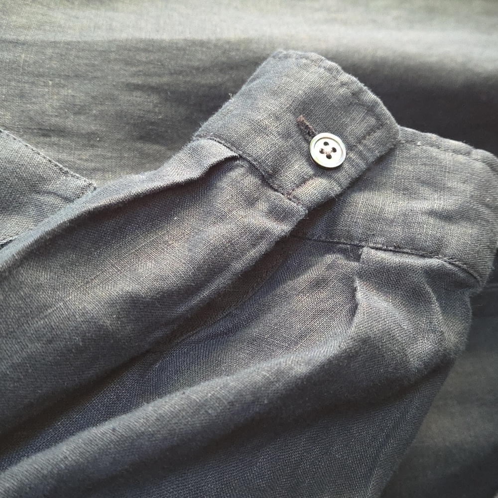 J Jill Love Linen Tunic Shirt Dark Navy Size Large - Picture 3 of 5